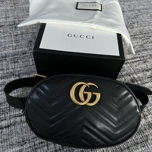 Gucci black marmont belt bag size 85 34 Excellent condition.